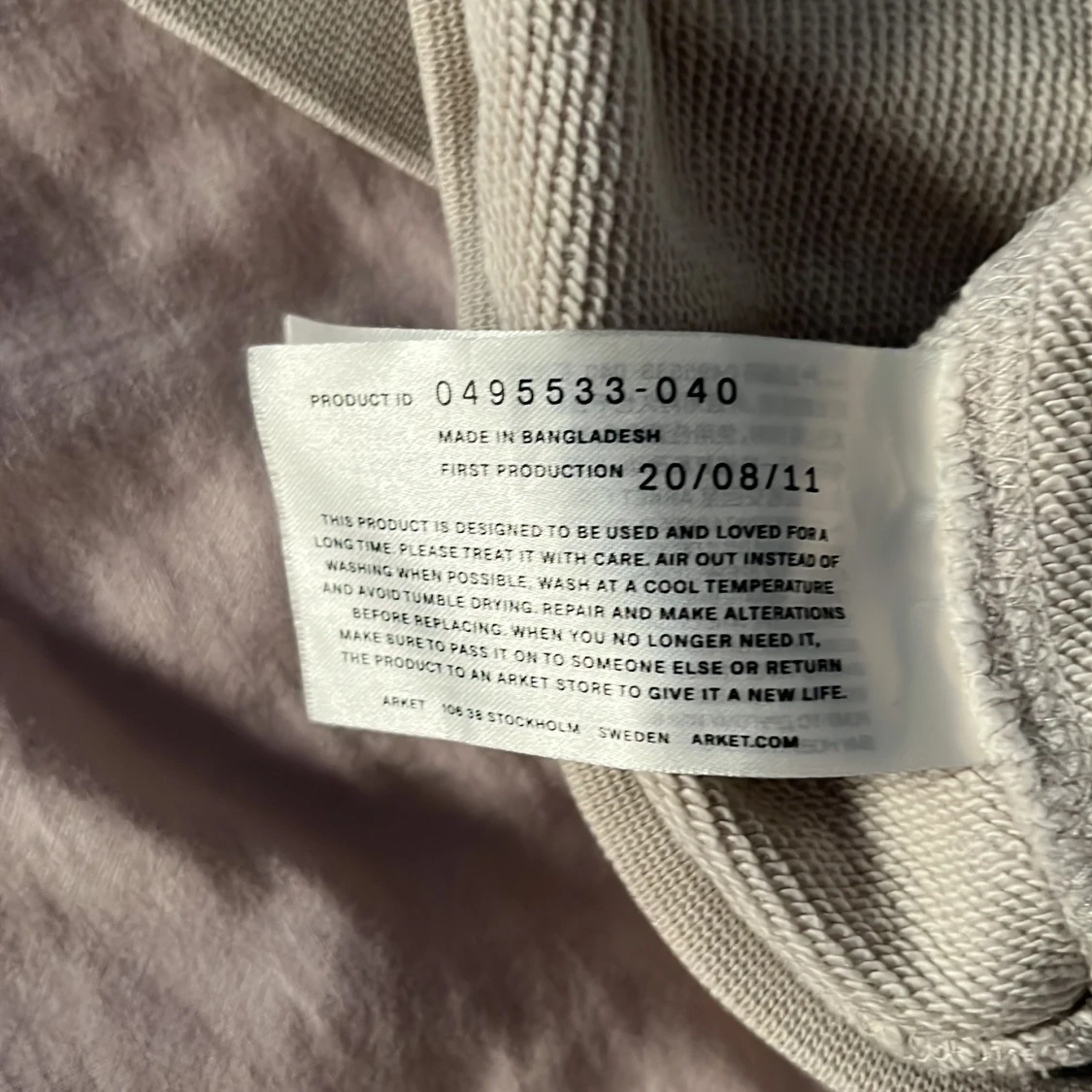 Beige sweatshirt från ARKET, storlek L - 2