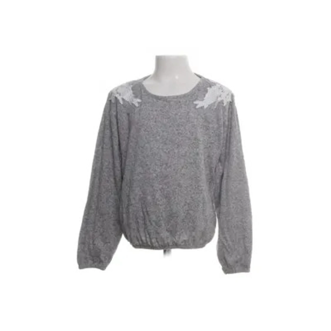 Grå tröja med spetsdetaljer Lindex