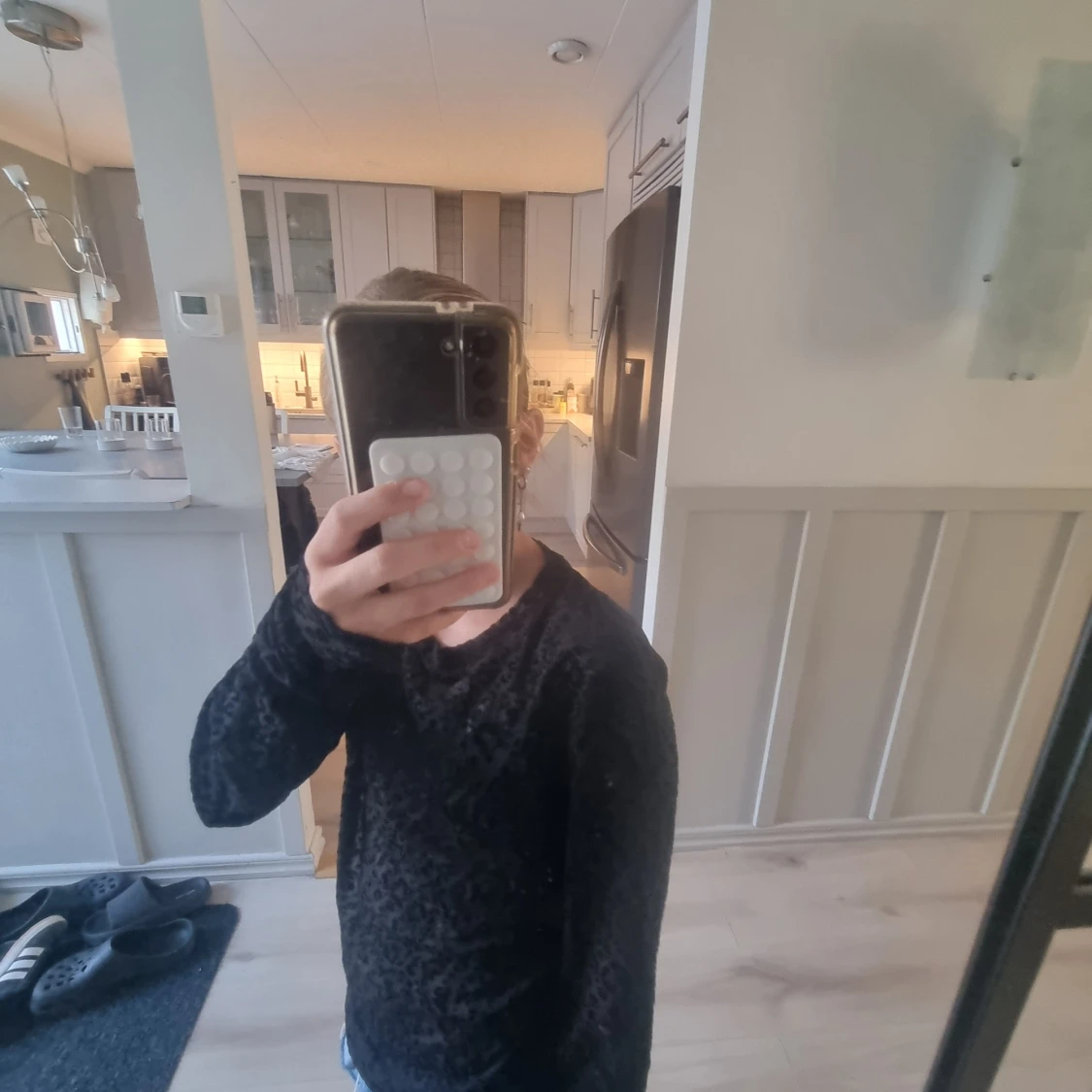 Svart leopardmönstrad meshtröja ONLY