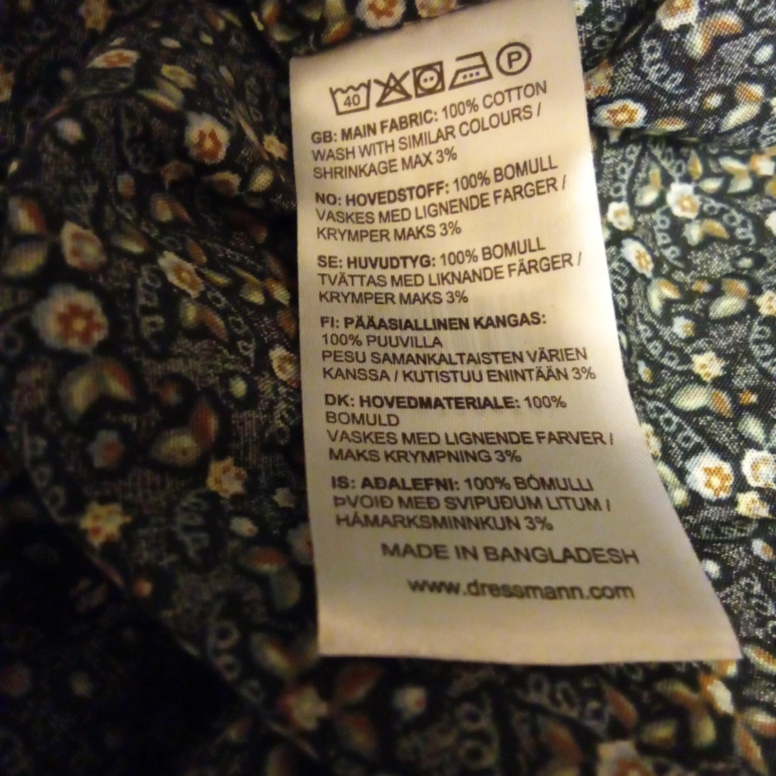 Svart blommig kortärmad skjorta Dressmann - 2