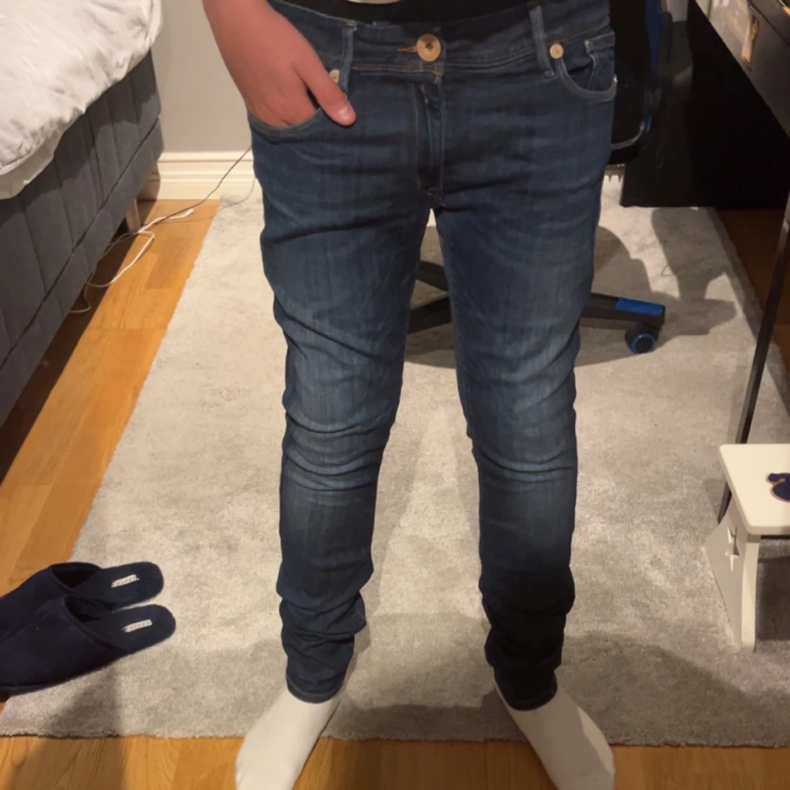 Replay skinnystrecth jeans mörkblå herr