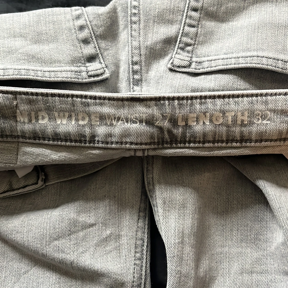 Gråa wide jeans midwaist - 2