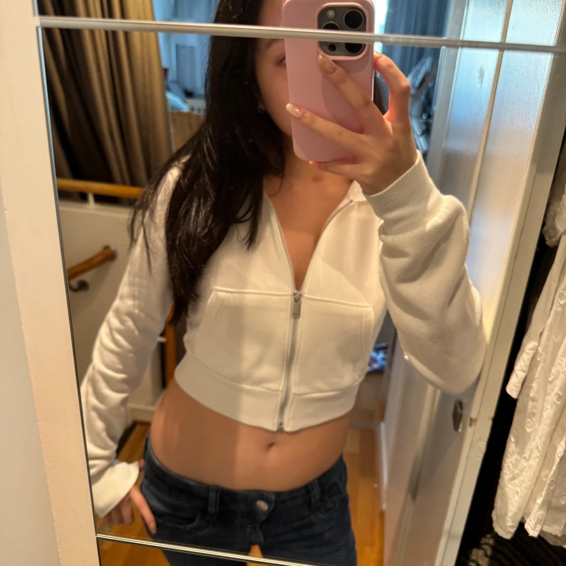 Croppad zipup hoodie