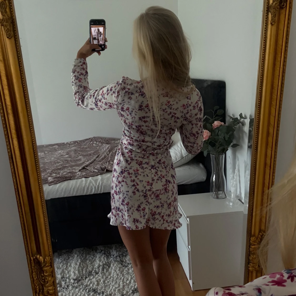 Blommig kortklänning - 2