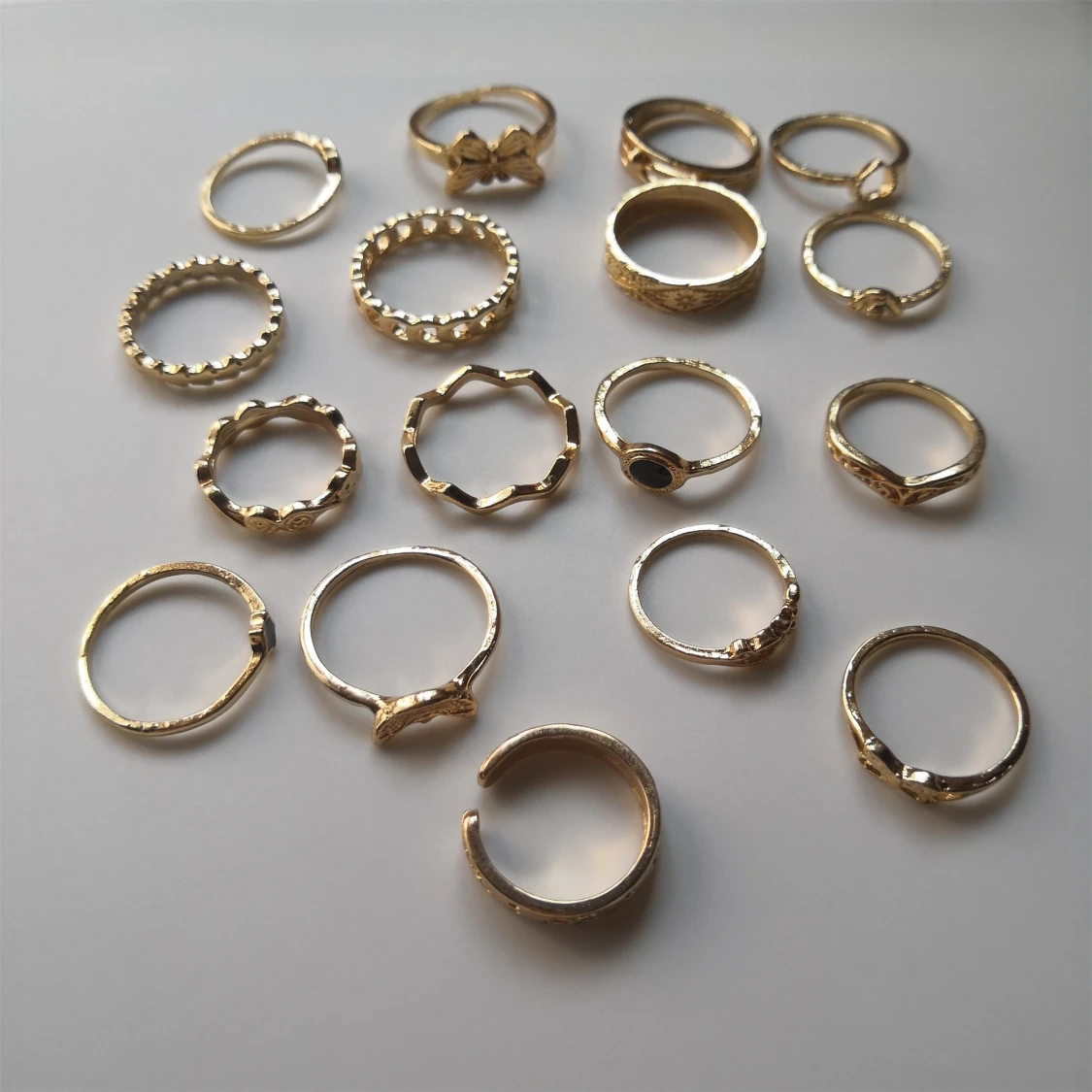 17 st vintage stil ringar 