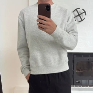 Zara sweatshirt - Grå zara sweatshirt, bra skick, väldigt små fläckar, storlek small. Jag är 178cm för jämnförelse