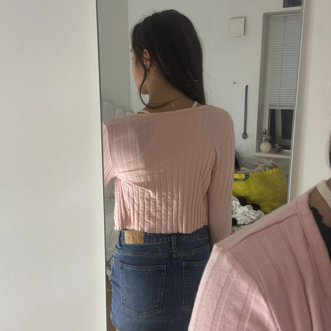 Croppad rosa kofta från SHEIN XS - 1