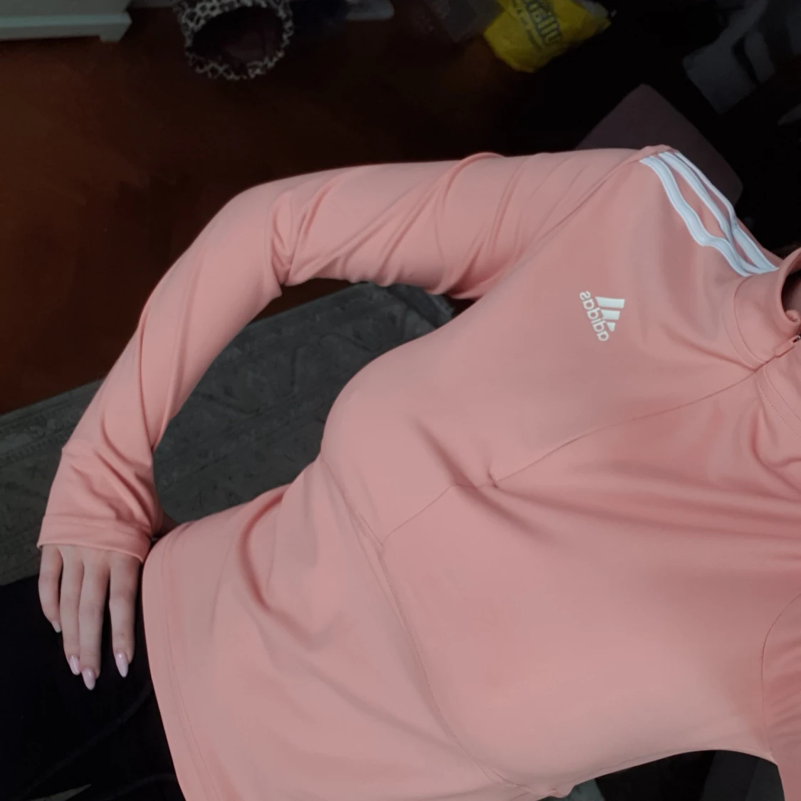 Adidas peach långärmad träningströja - 1