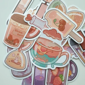 Söta 21st drycker & magiska motiv, klistermärken/stickers  - Färgglad klistermärken med söta och fantasifulla illustrationer av drycker, glassar och magiska flaskor. Perfekt för dig som älskar kawaii, pyssel och att dekorera dina saker med unika stickers! Antal: 21st 