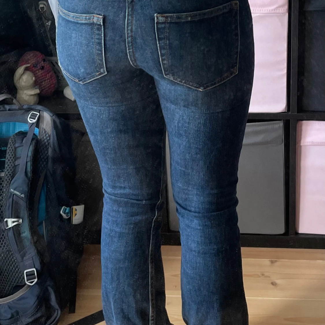 Blå bootcut jeans från 157, XXS - 1
