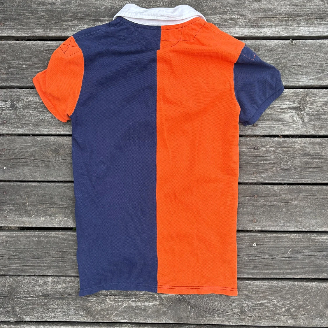 Ralph Lauren pikétröja orange/marinblå - 3