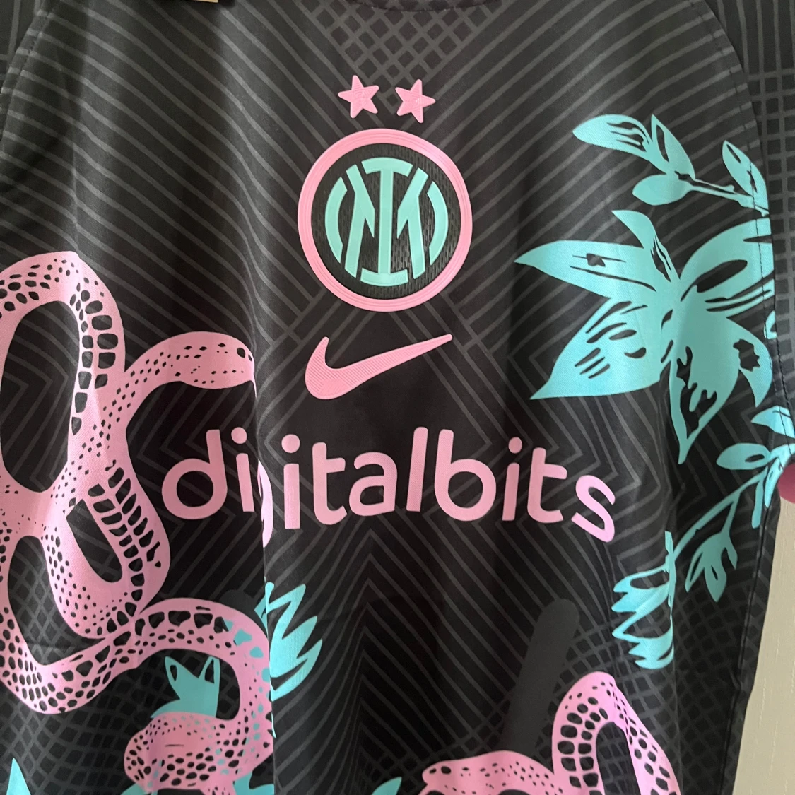 Inter Nike fotbollströja svart/rosa S - 2