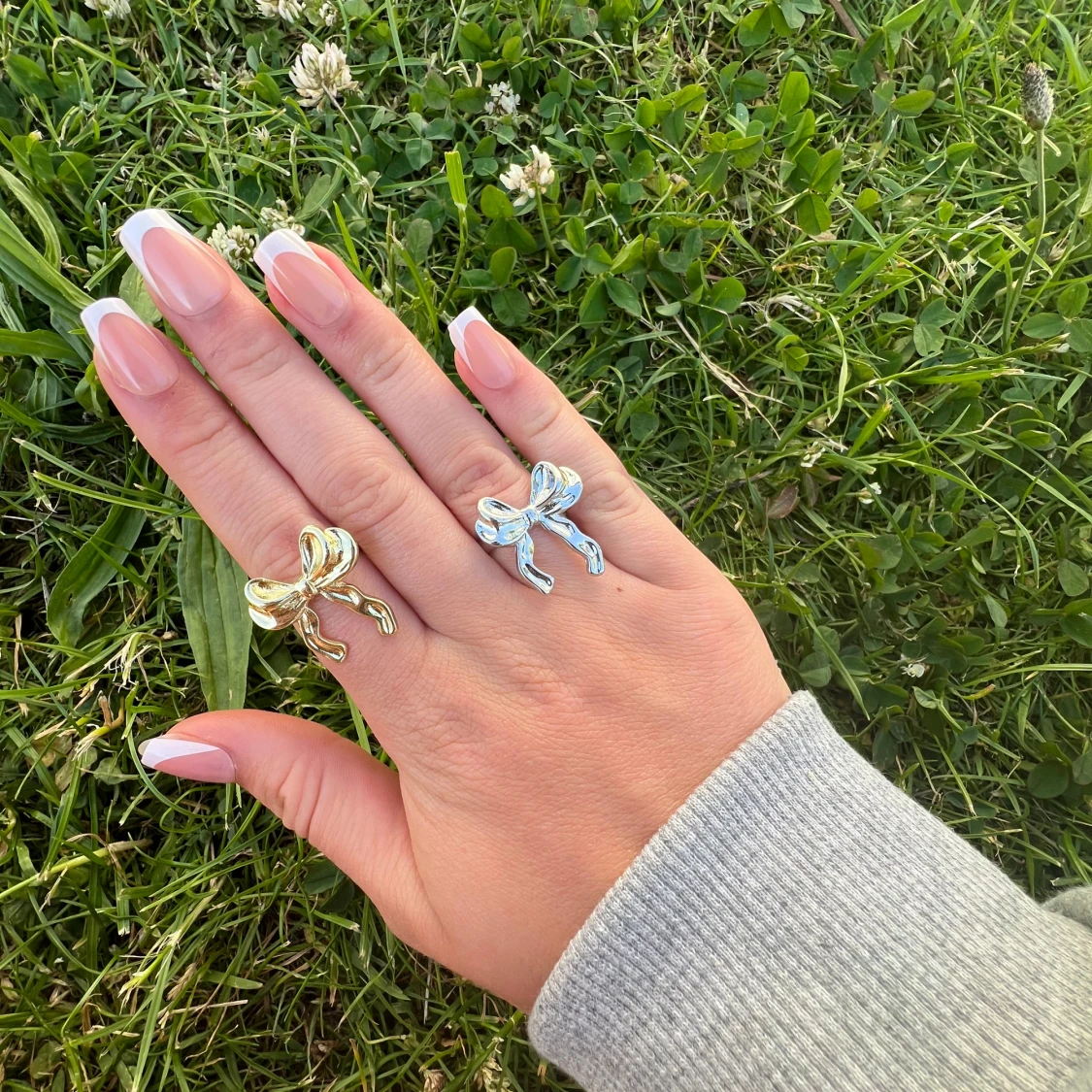 Rosett ringar i guld och silver  - 1