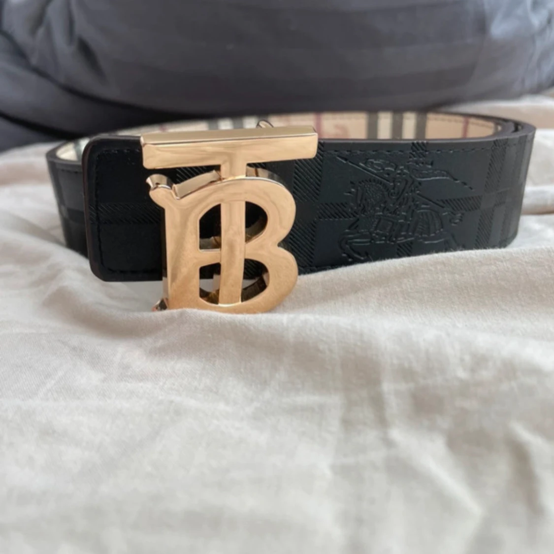 Bälte vändbart skärp med guldspänne - 3