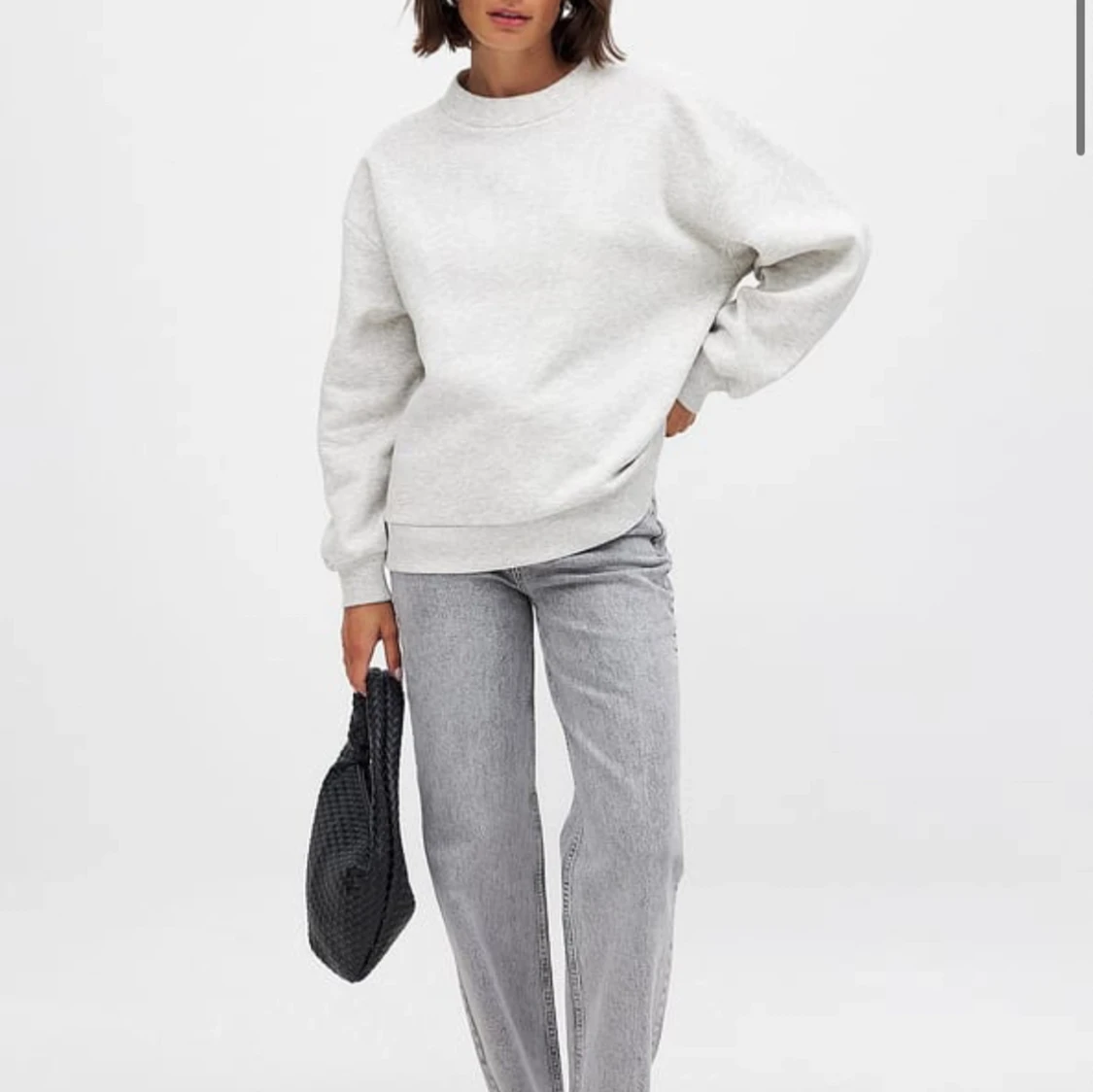 Ljusgrå oversized sweatshirt - 2