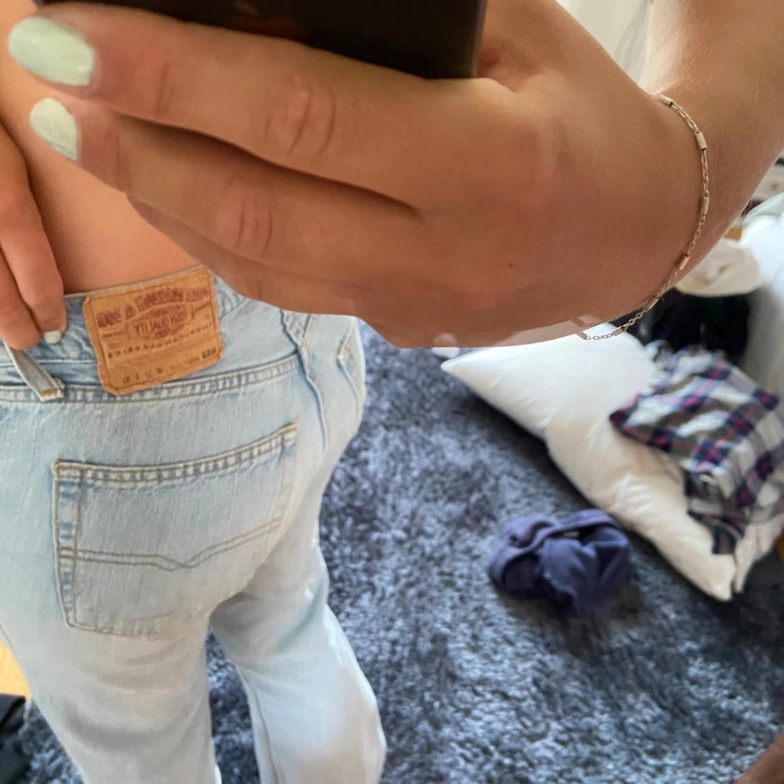 Blåa vintage jeans  - 2