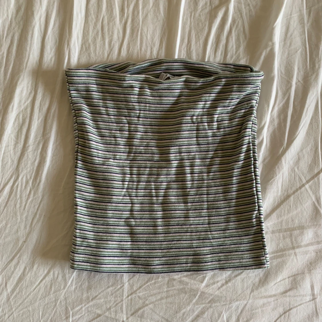 Randig bandeau tubtopp i bomull - 1