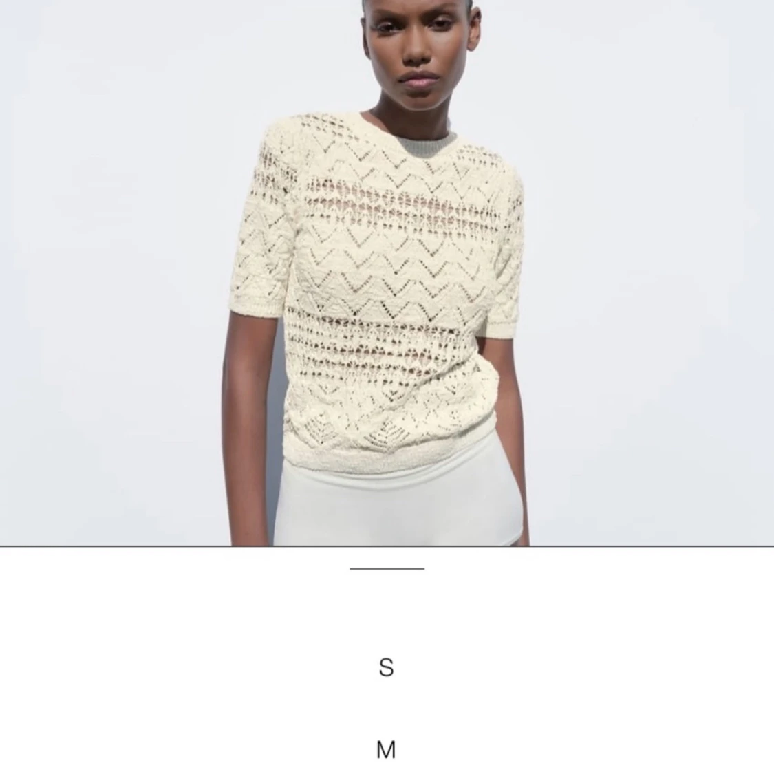 Stickad topp i offwhite från Zara - 1