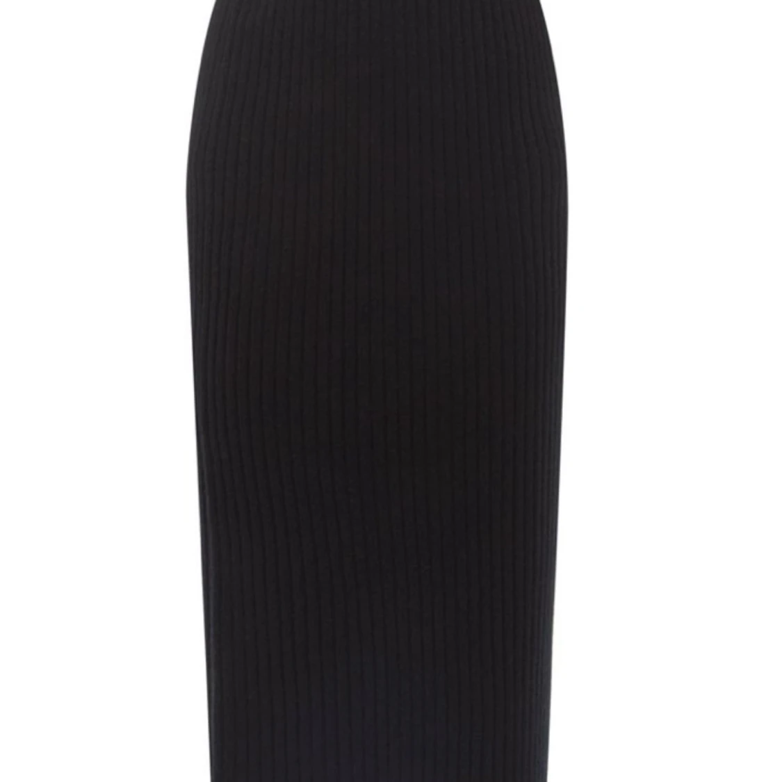 Svart ribbad långkjol - 1