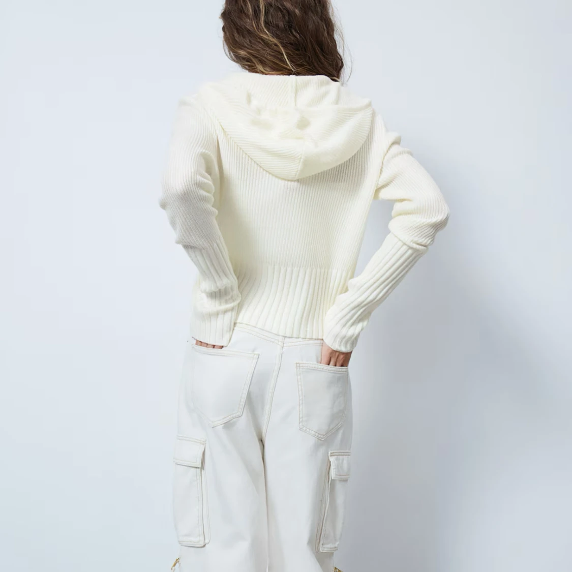 Vit kofta med luva - 4