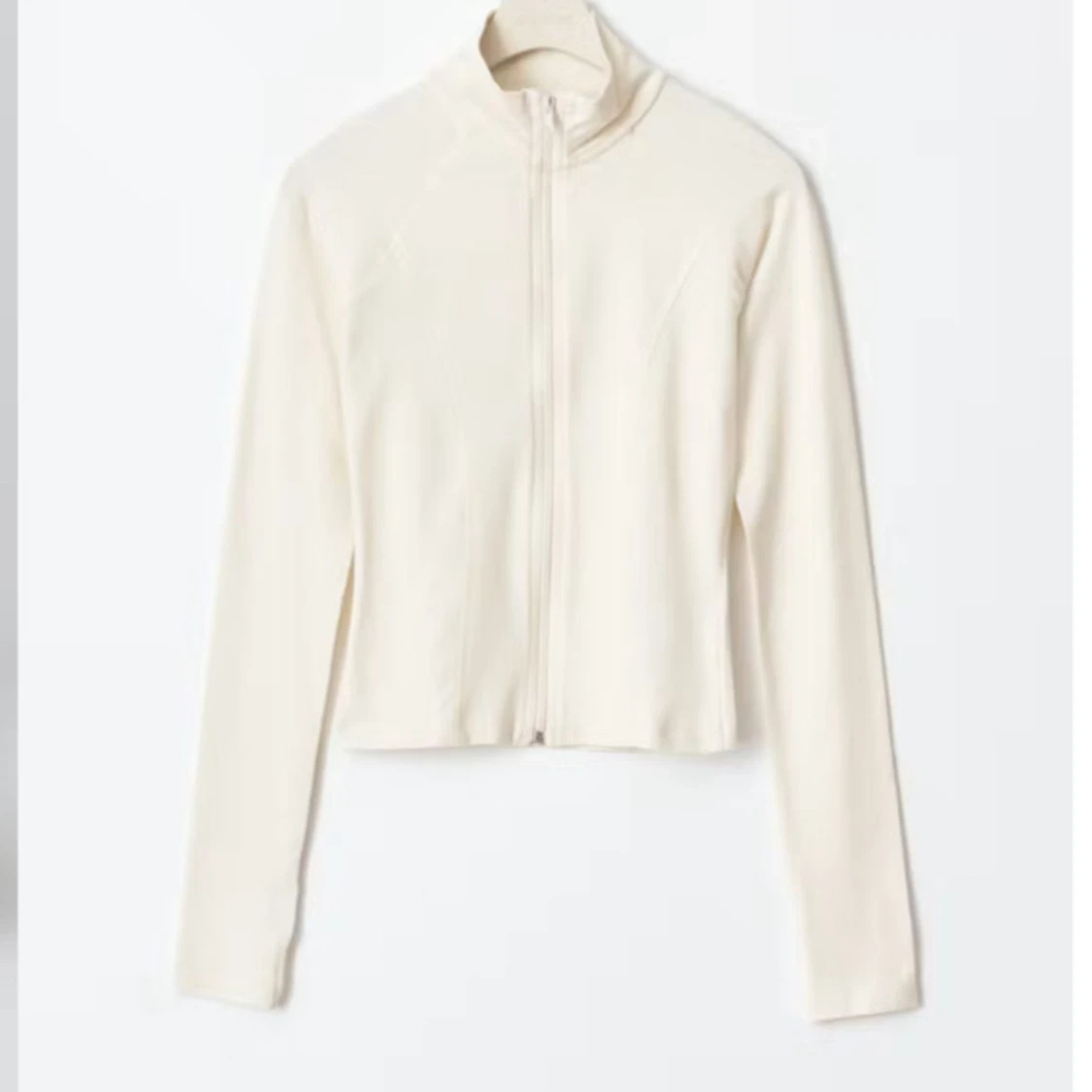 Vit croppad zip-jacka - 1