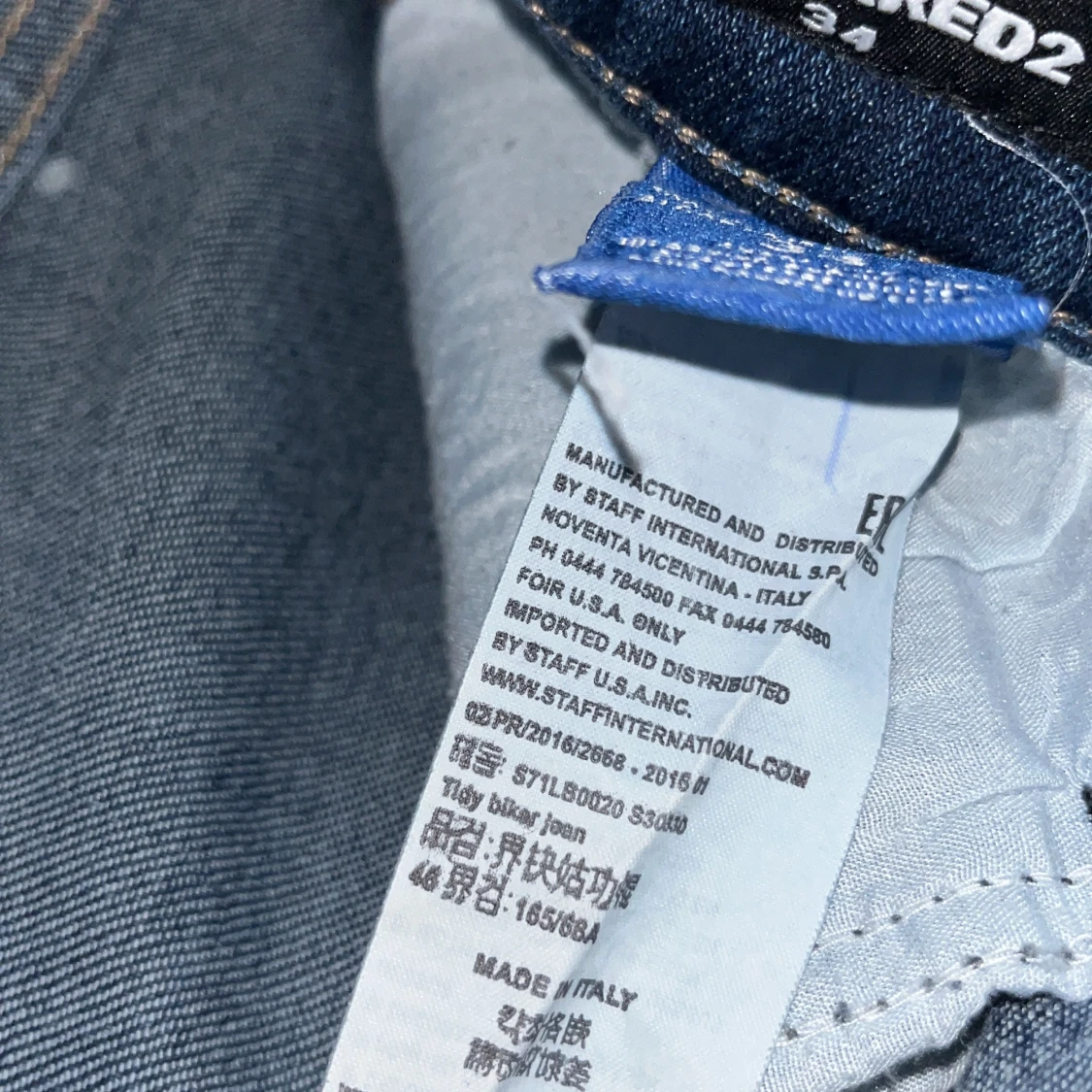 Blå Dsquared2 jeans med tryck och slitningar - 4