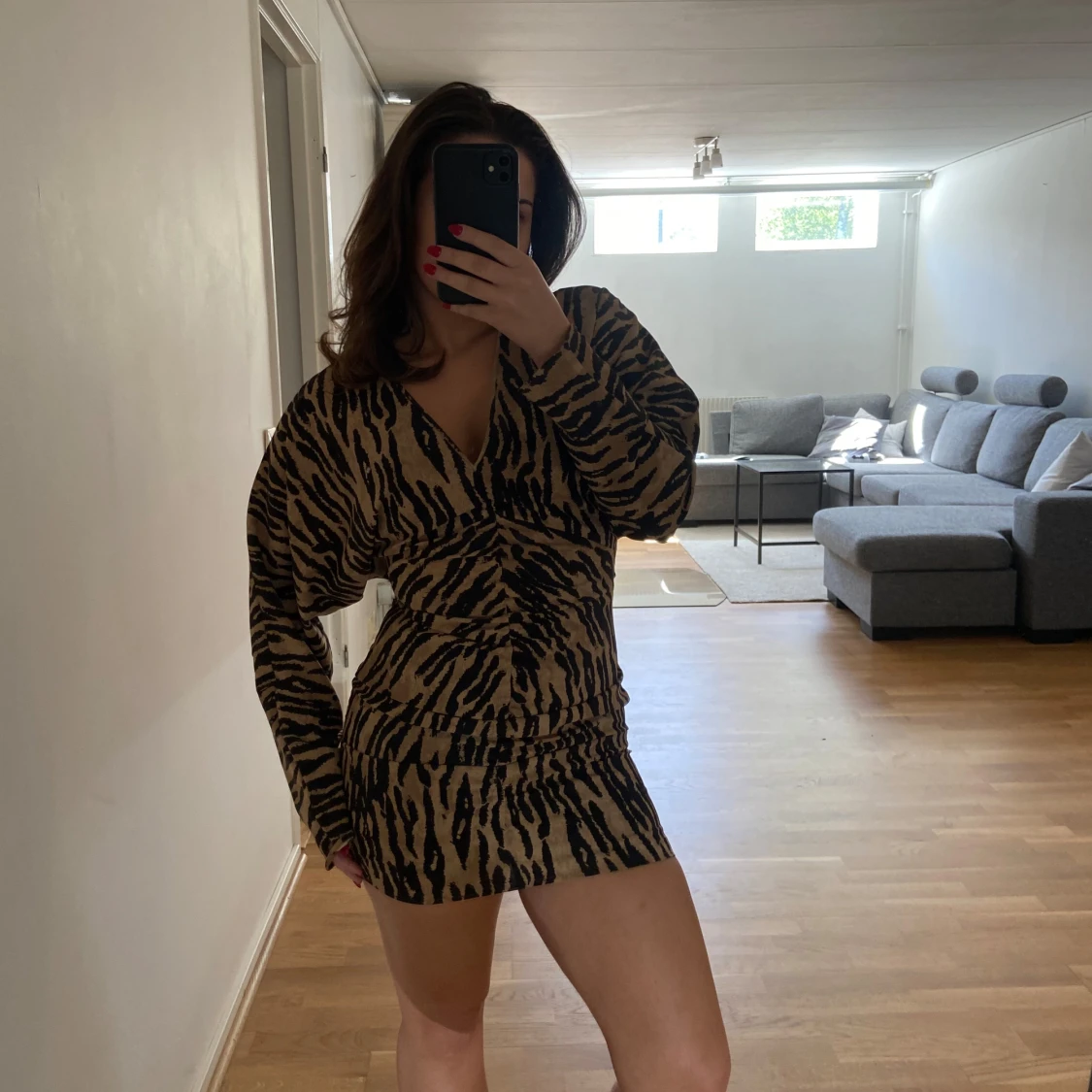 Zebramönstrad klänning