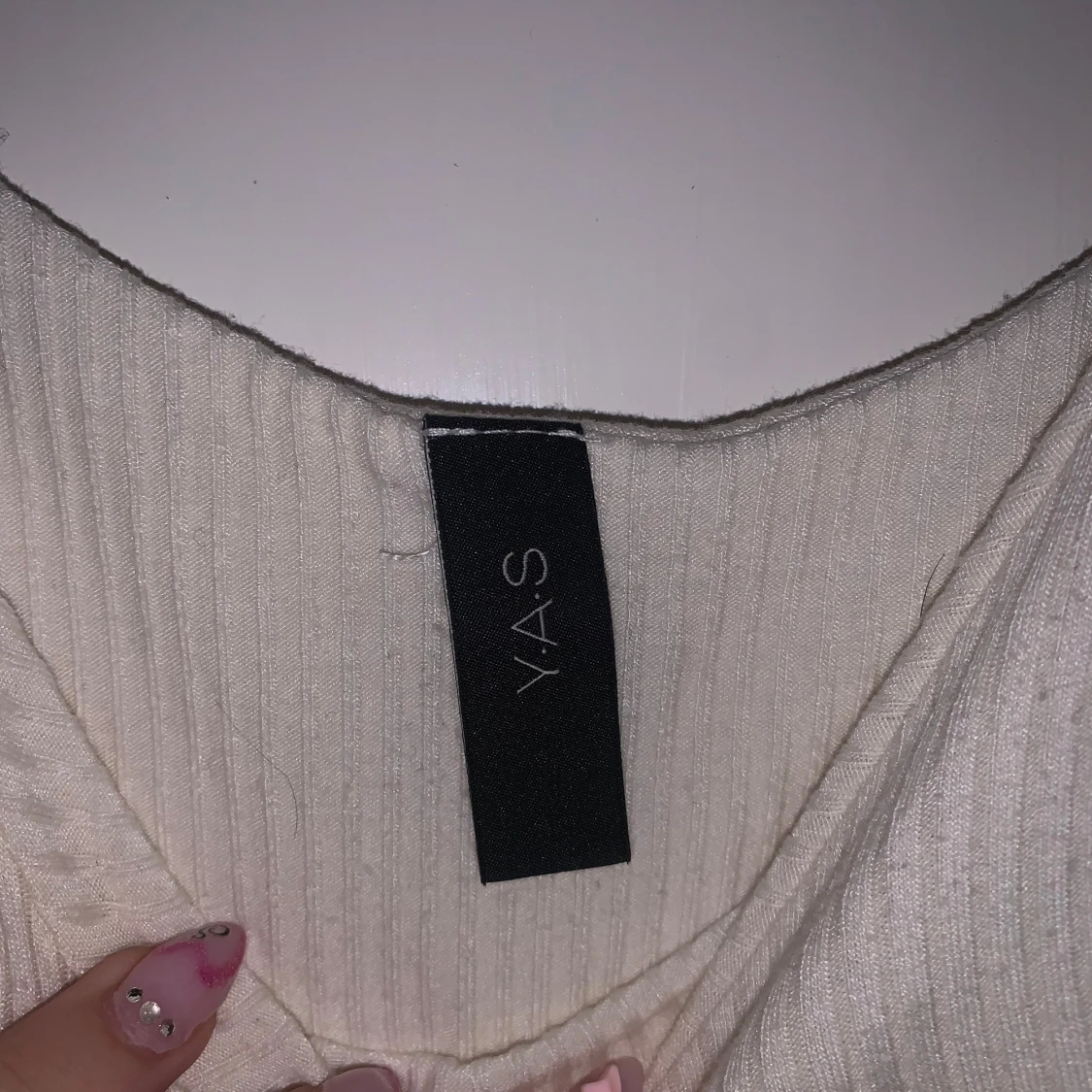 Vit ribbad body från YAS - 3