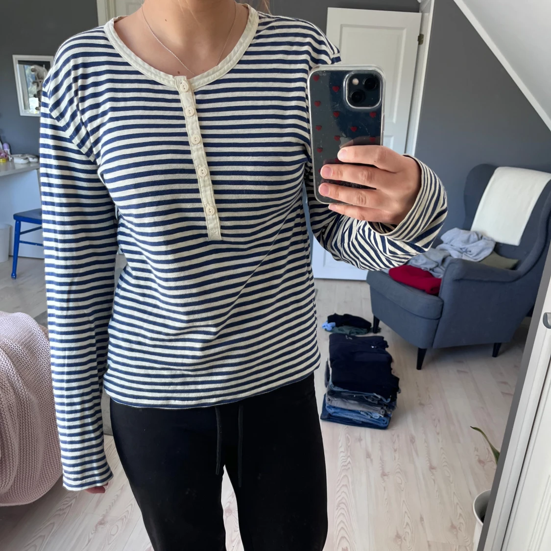 Tunn randig långärmad - 1