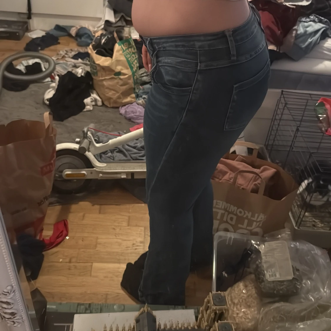 Blå jeansbyxor med normal passform - 2