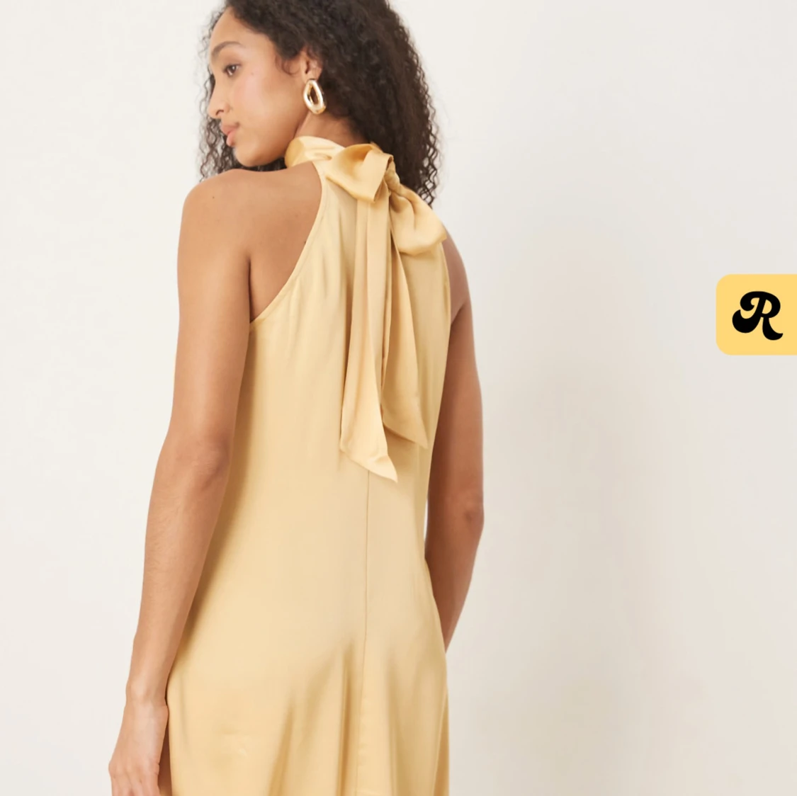 Gul halterneck med knyt i nacken - 1