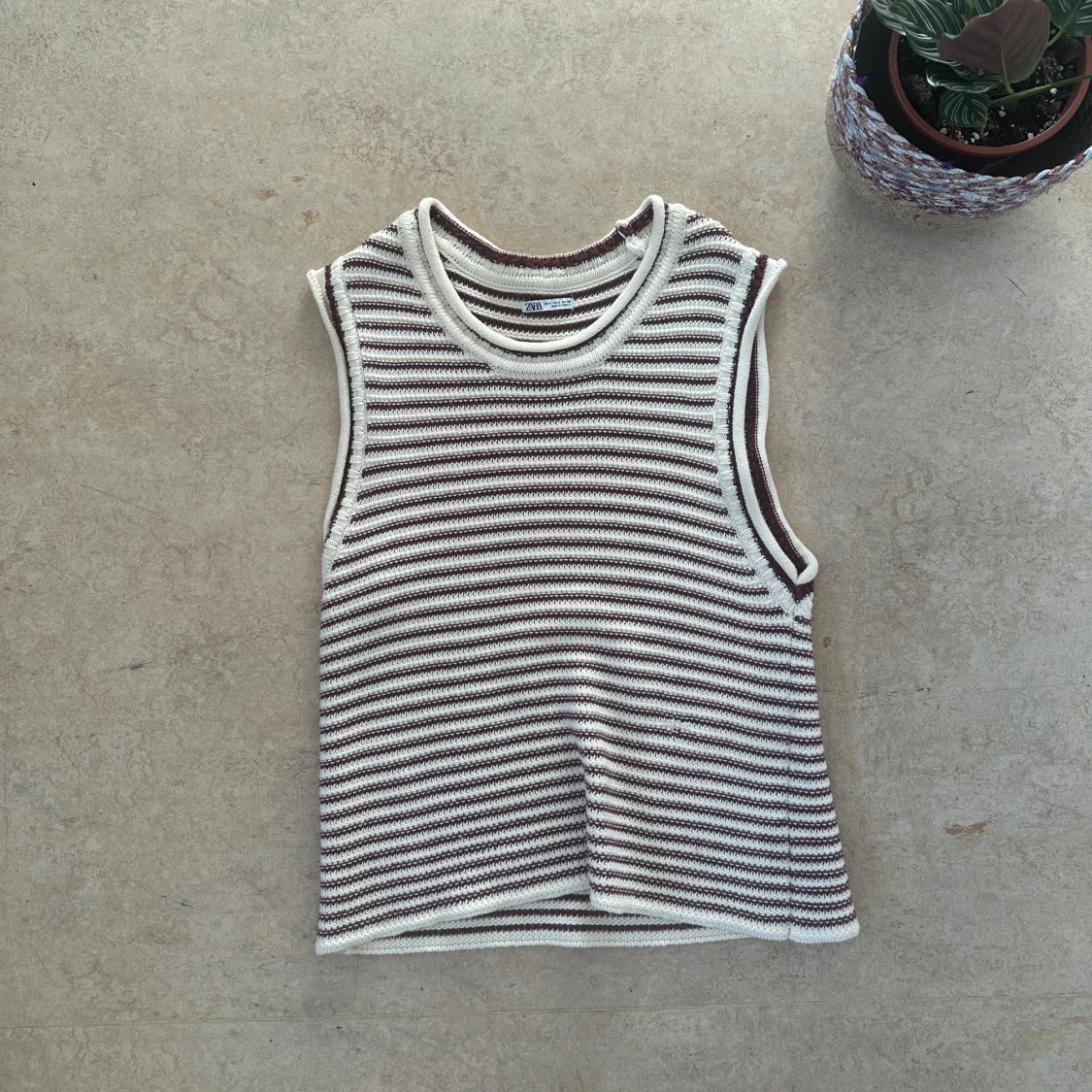 Randig stickad väst från Zara - 2