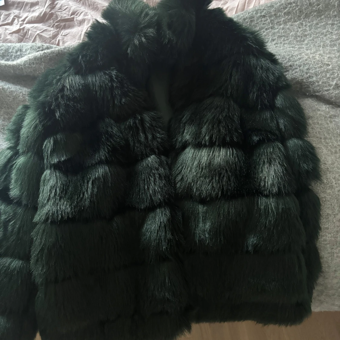 Mörkgrön pälsjacka - 1