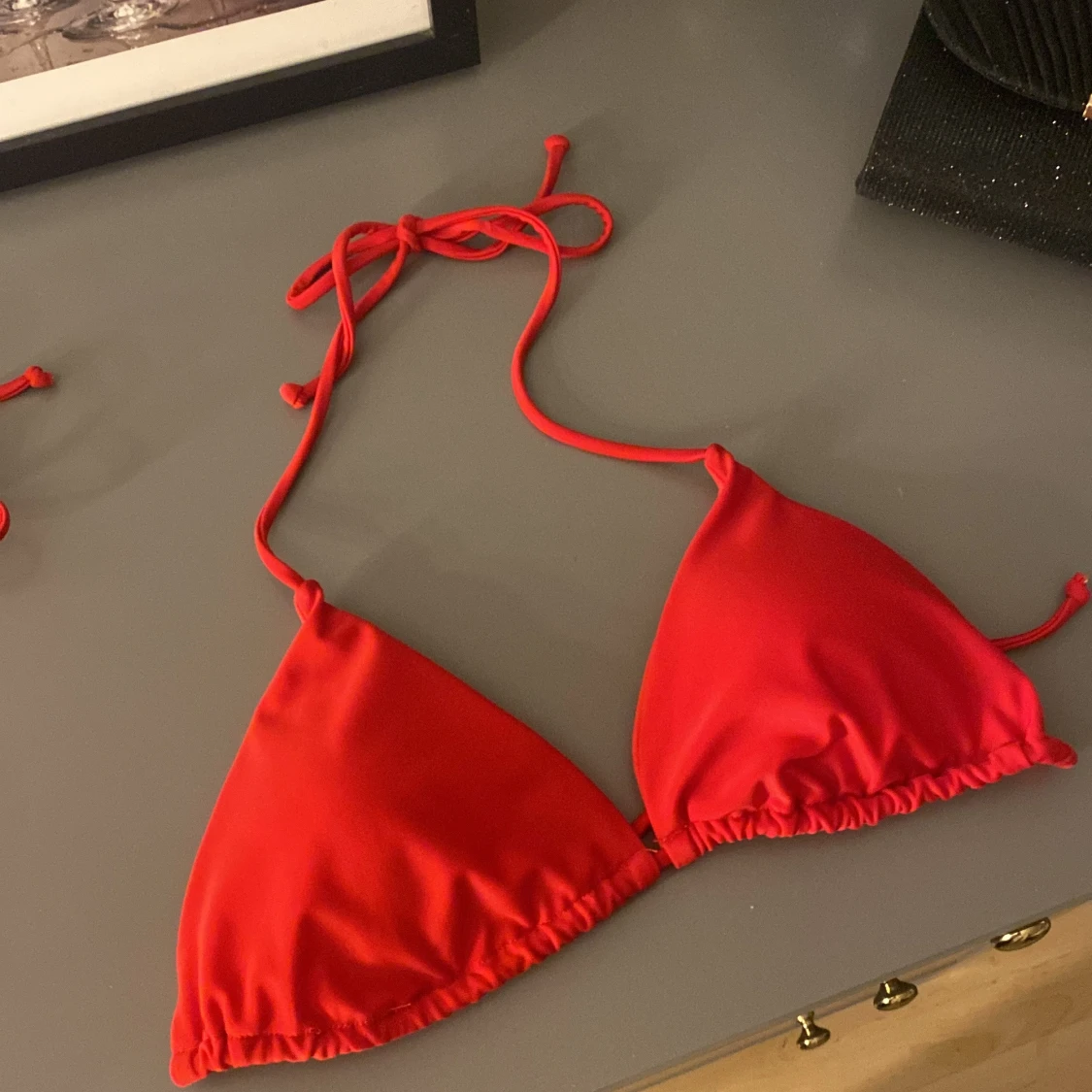 Röd bikini med knytband - 1