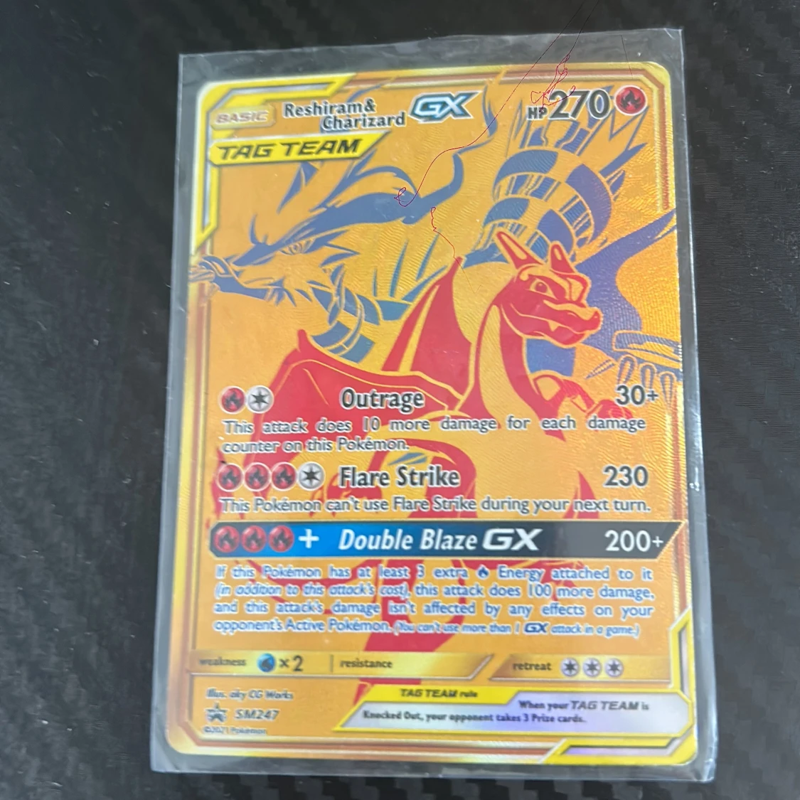 Pokémonkort Reshiram & Charizard GX Tag psa 10