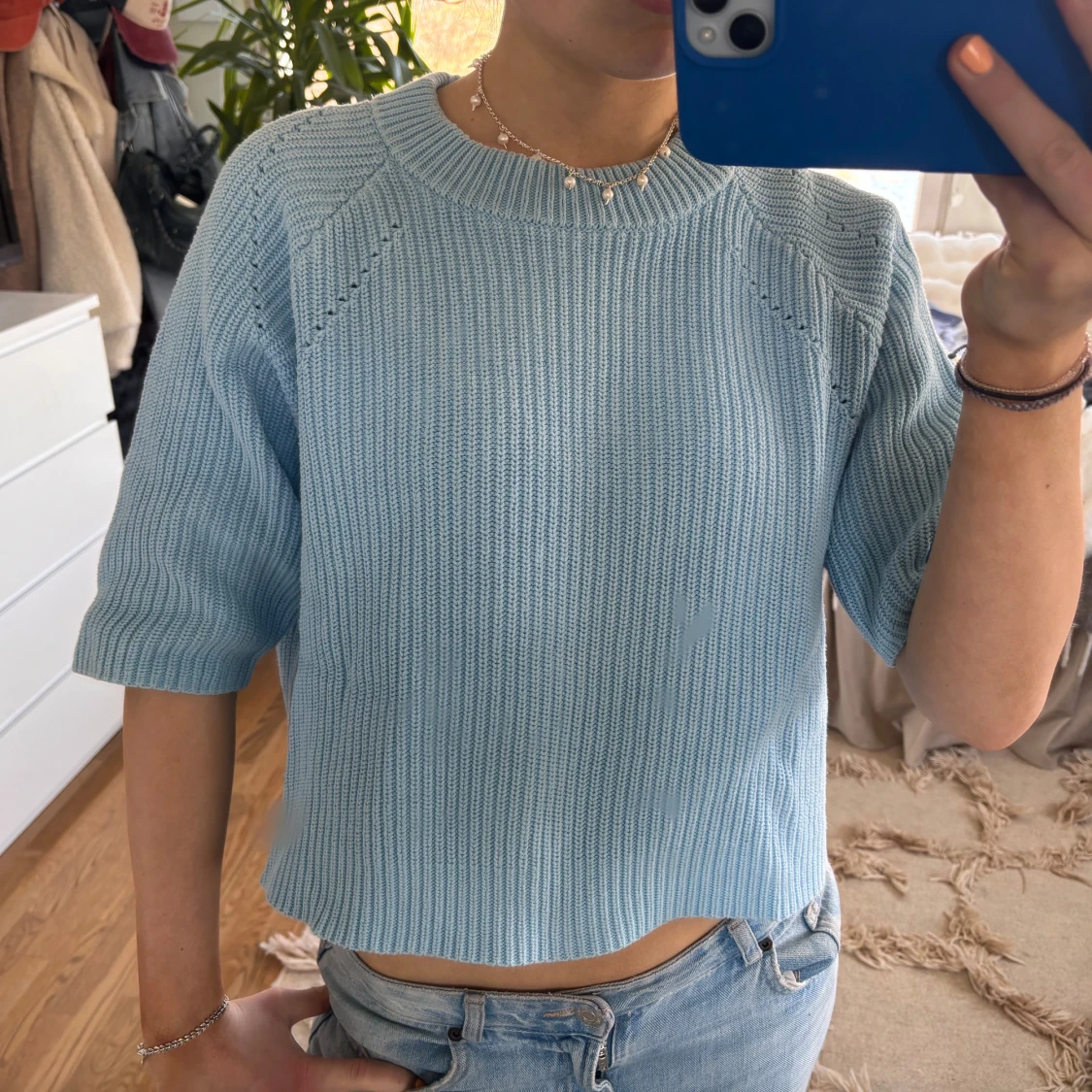 Blåa trekvarts tröja🩵