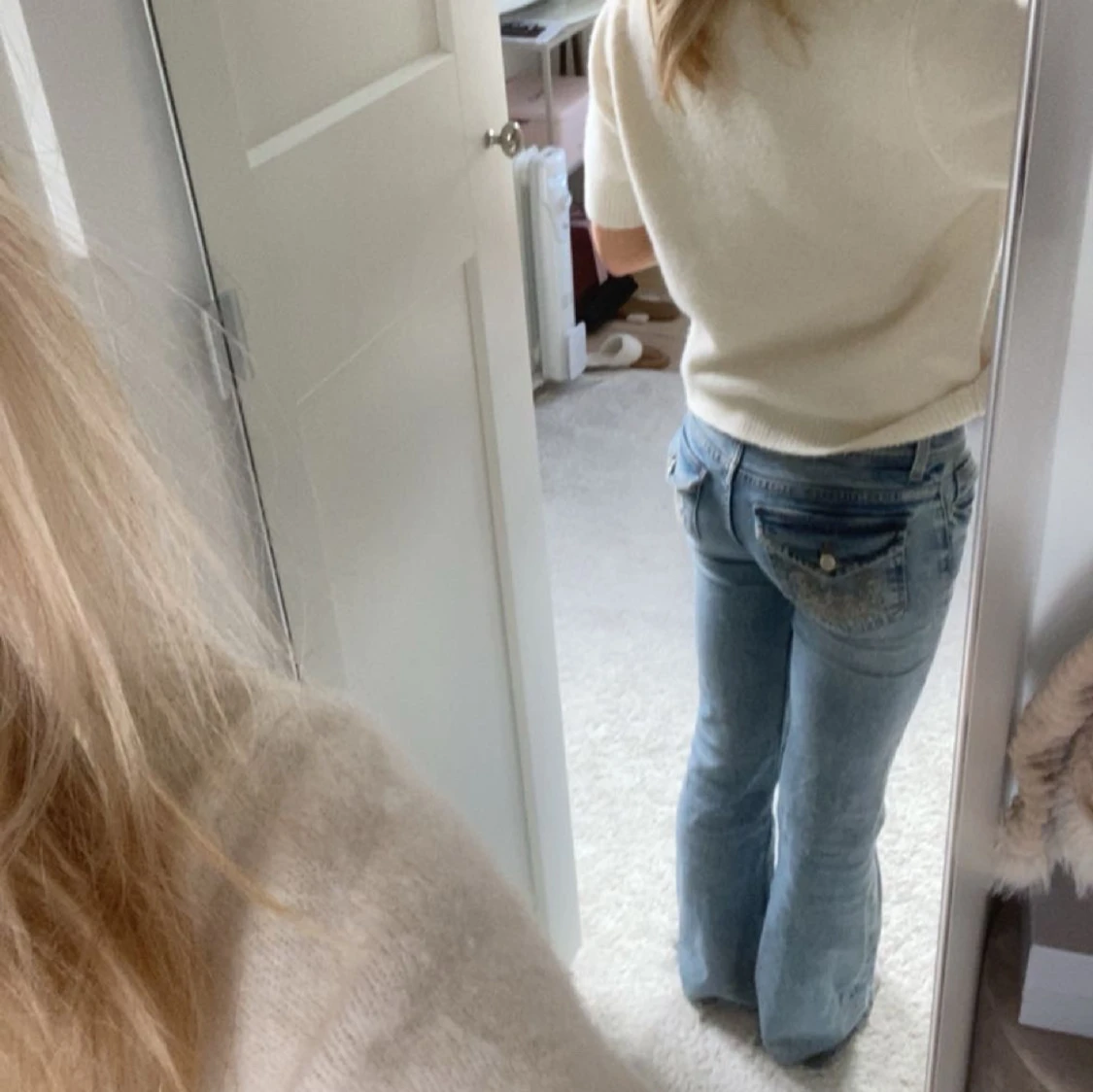 Blå bootcut jeans  - 1