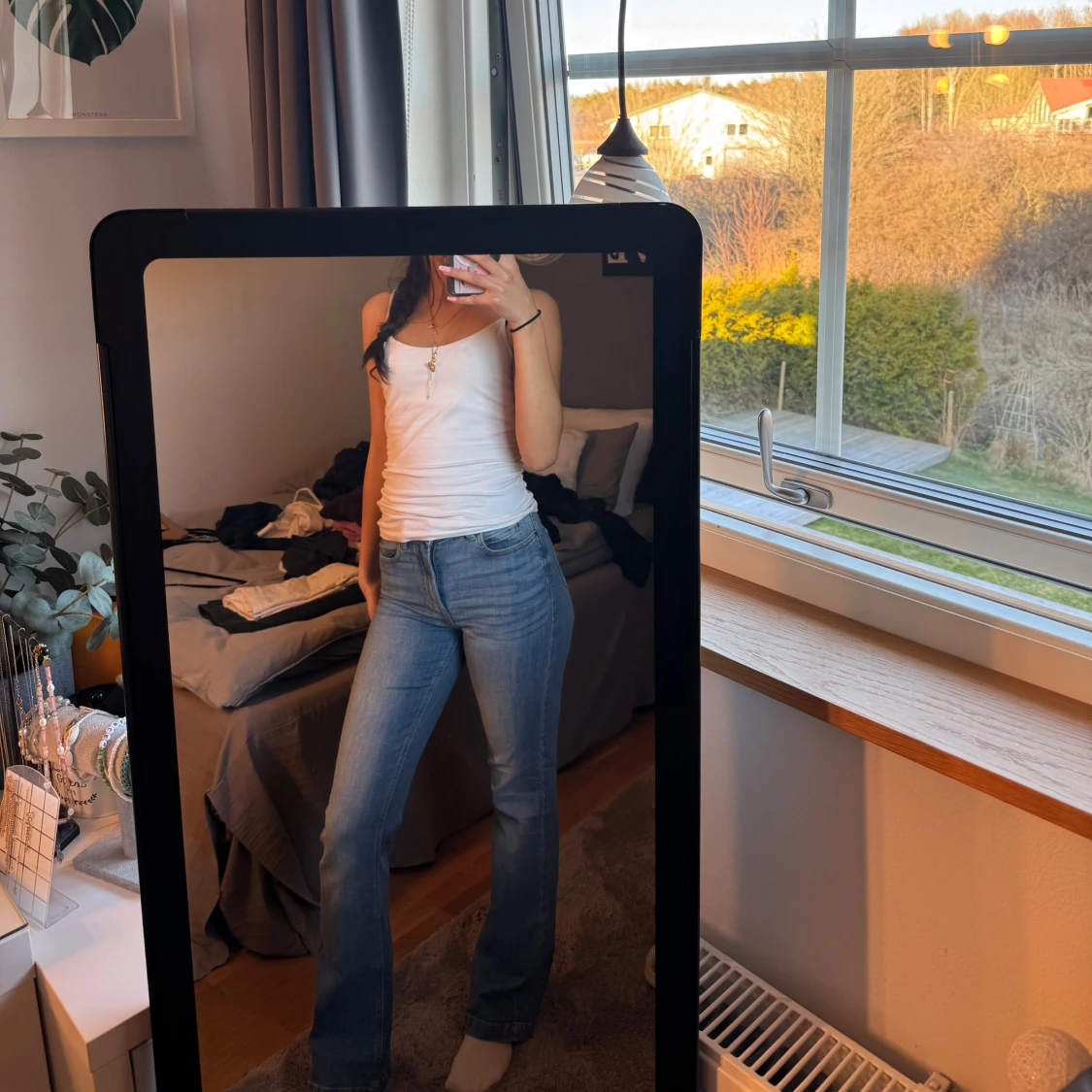 Blå jeans med hög midja - 2
