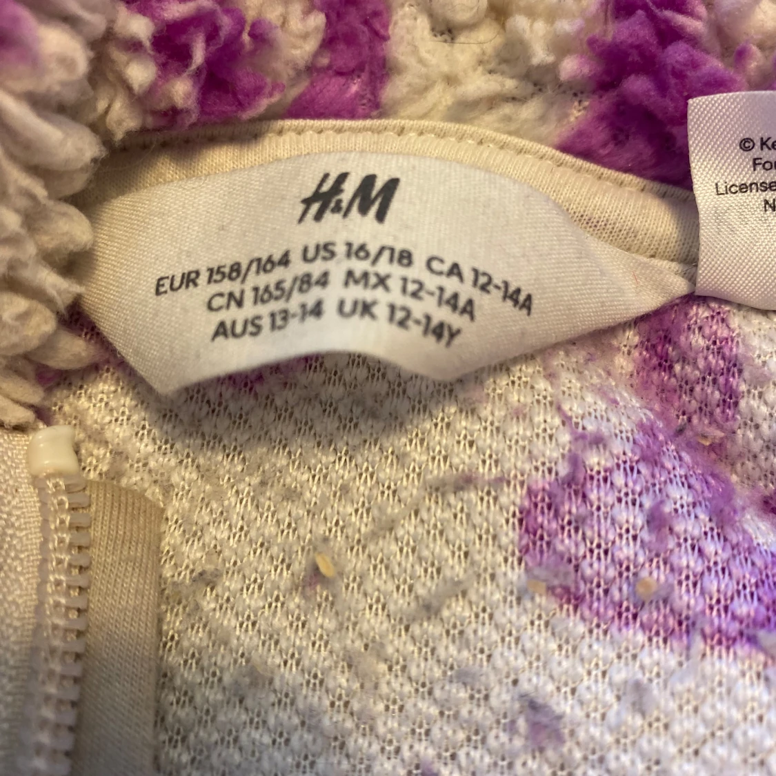 Lila och beige teddyjacka från H&M - 1