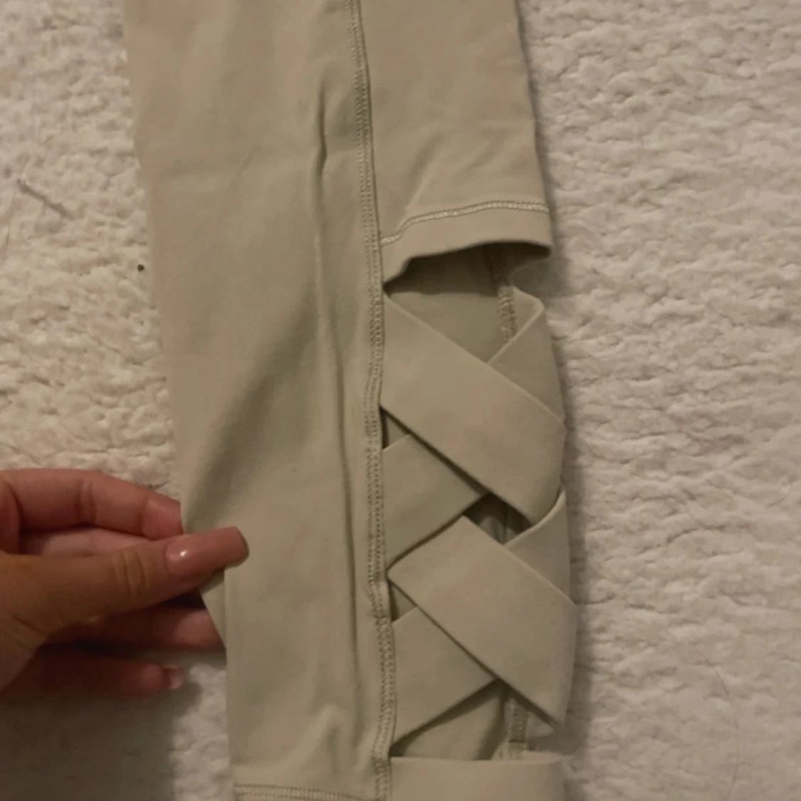 Beige leggings med snörning från stadium  - 2