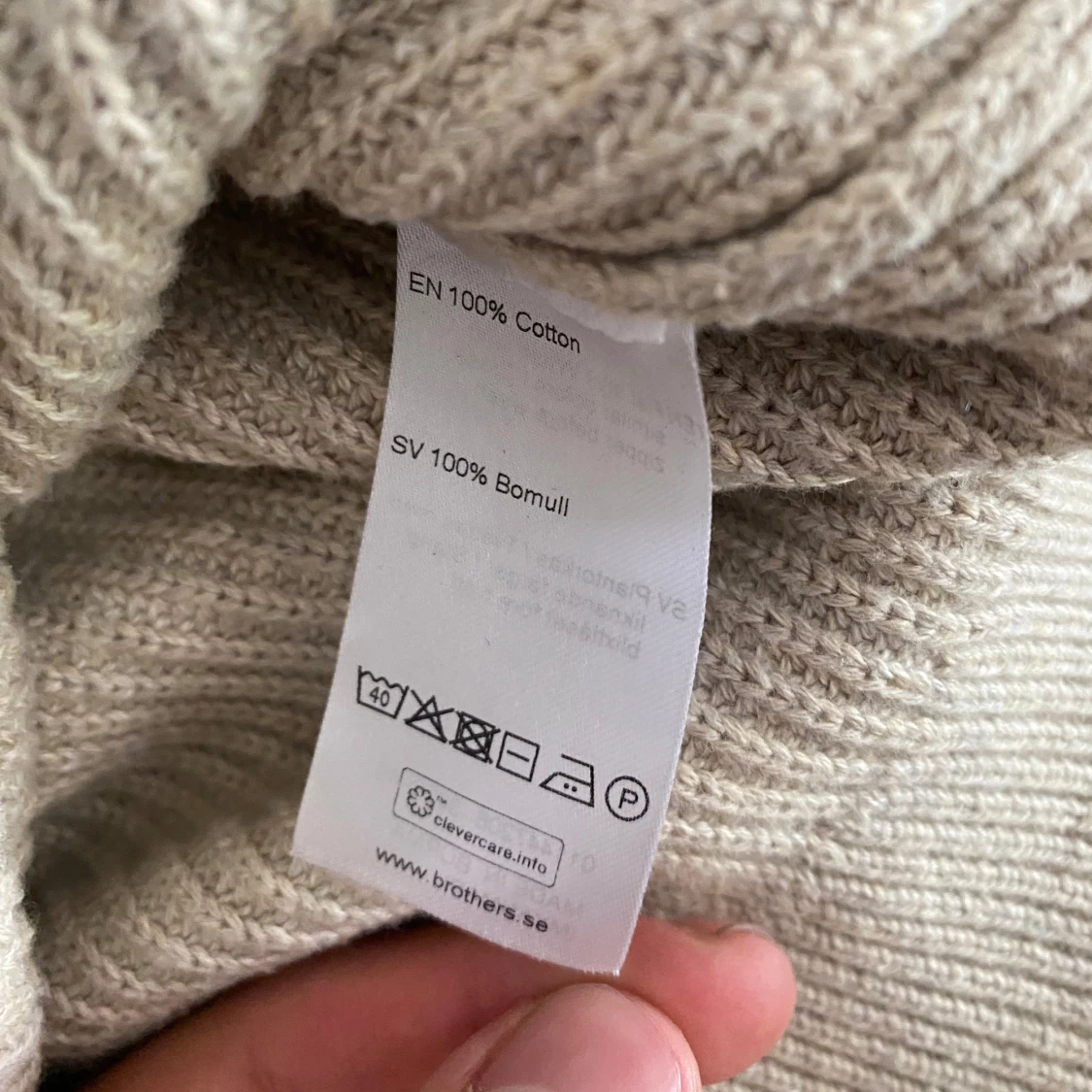 Beige ribbad half zip-tröja East West - 3