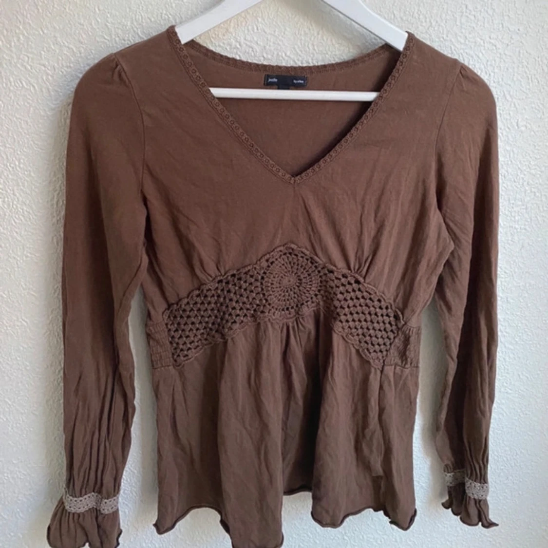 Brun långärmad topp  - 1
