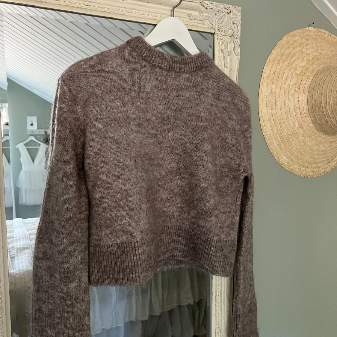 Beige/grå stickad tröja - 2