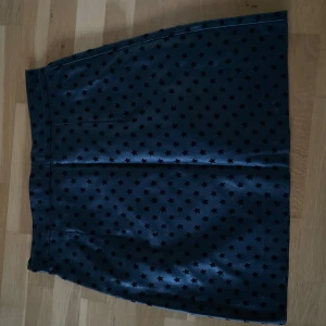 Svart kjol med stjärnmönster - Svart kjol i skinn med stjärnor i mocka på.