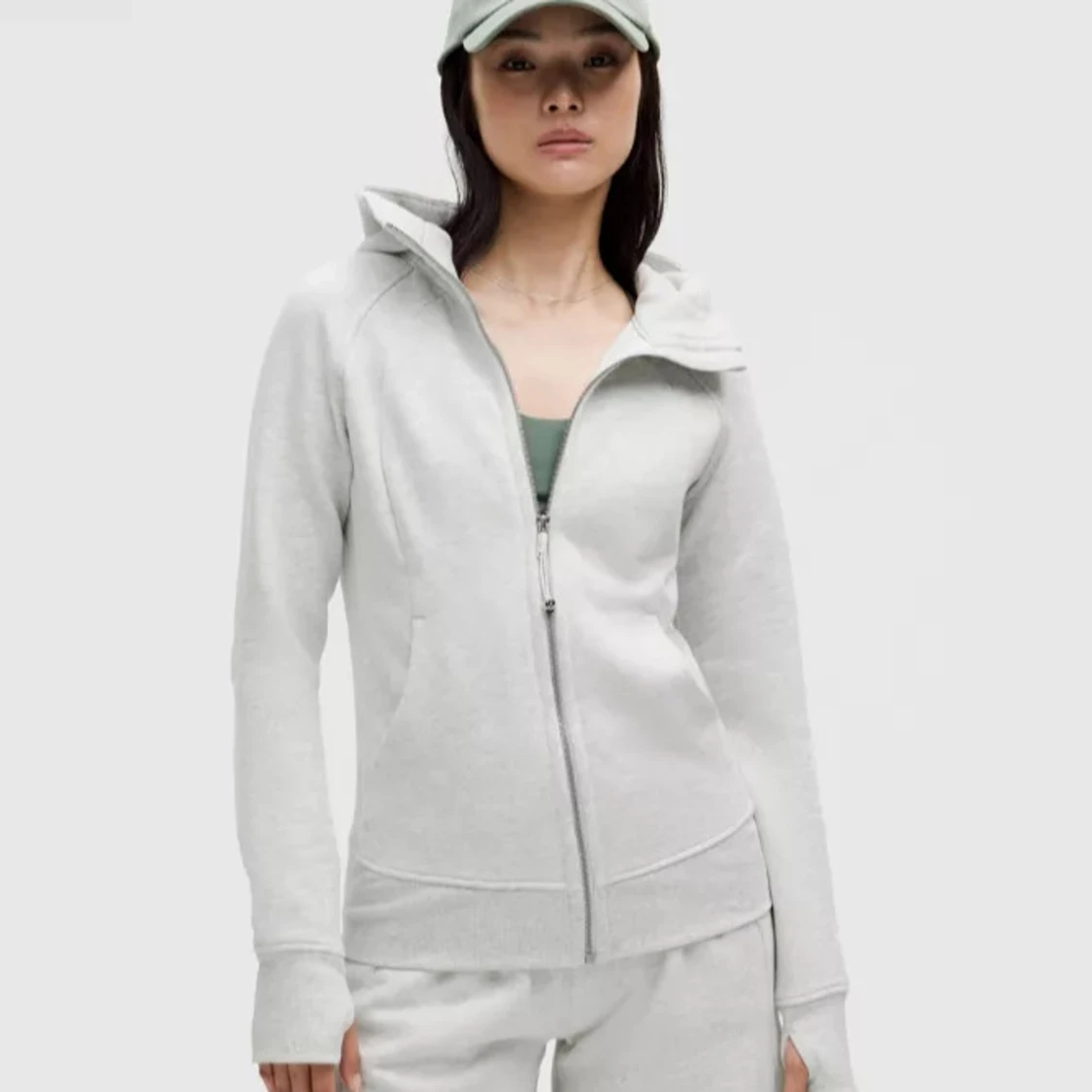 Ljusgrå zip hoodie från Lululemon