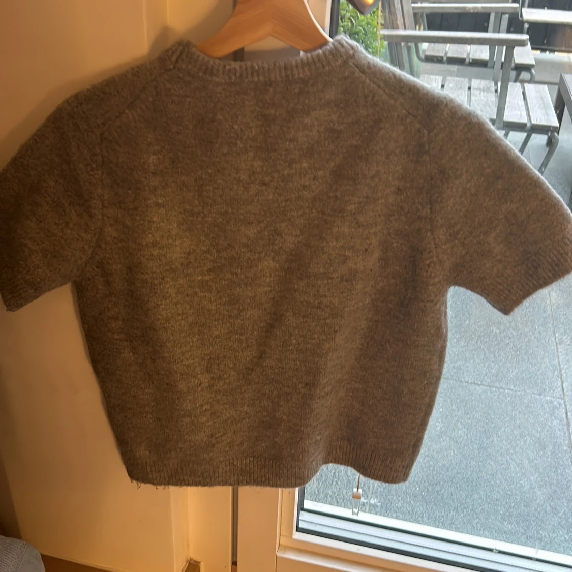 Grå stickad kortärmad tröja Zara - 1