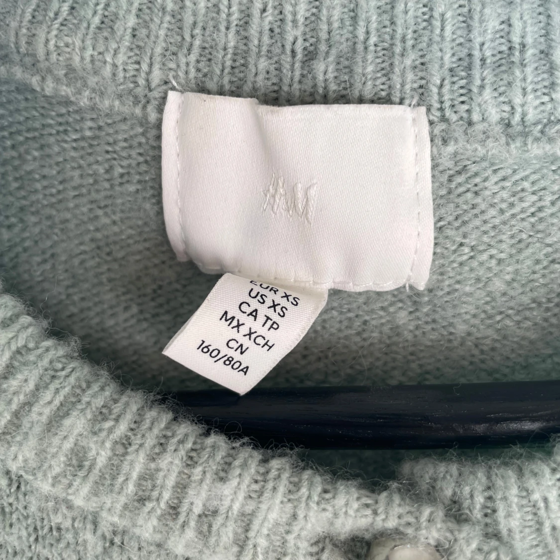 Ljusgrön stickad kofta från H&M - 2