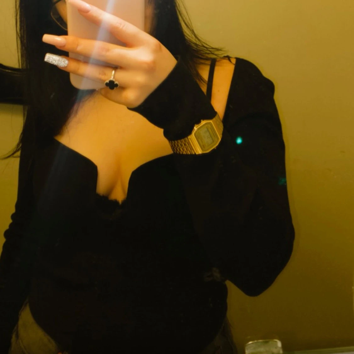 Svart långärmad topp från H&M