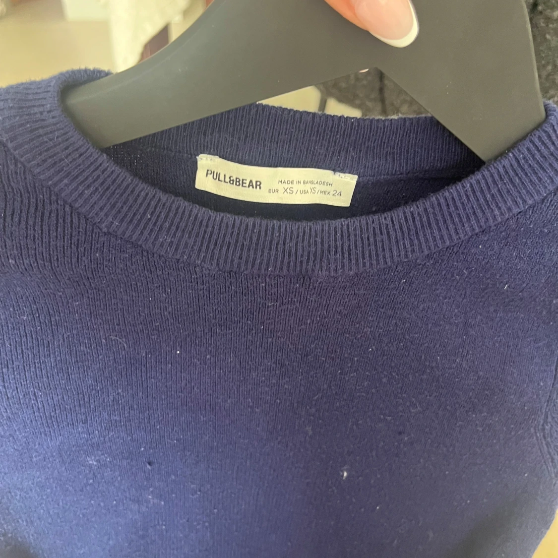 Mörkblå stickad topp från Pull&Bear - 3