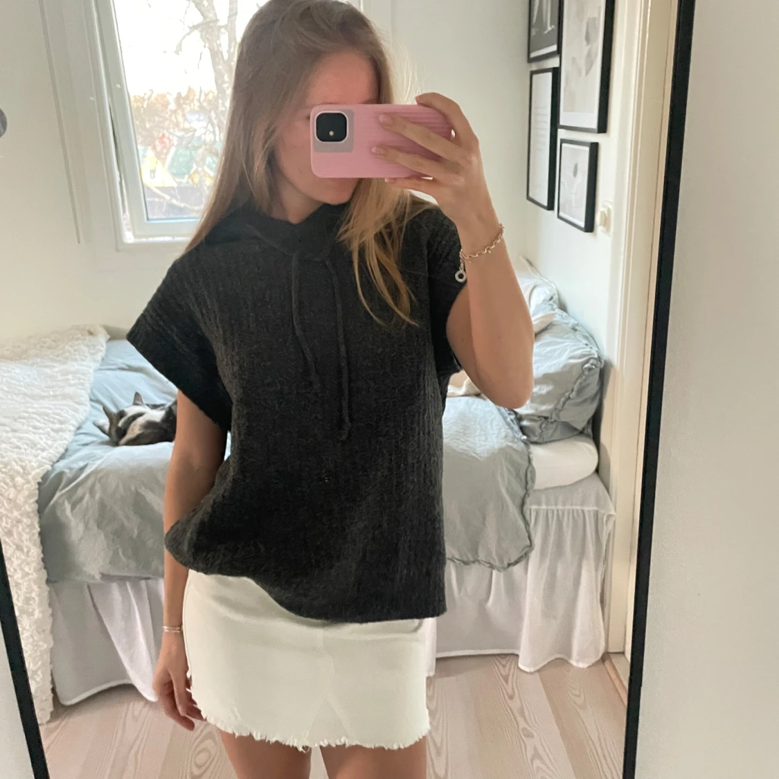 Svart kortärmad stickad - 1